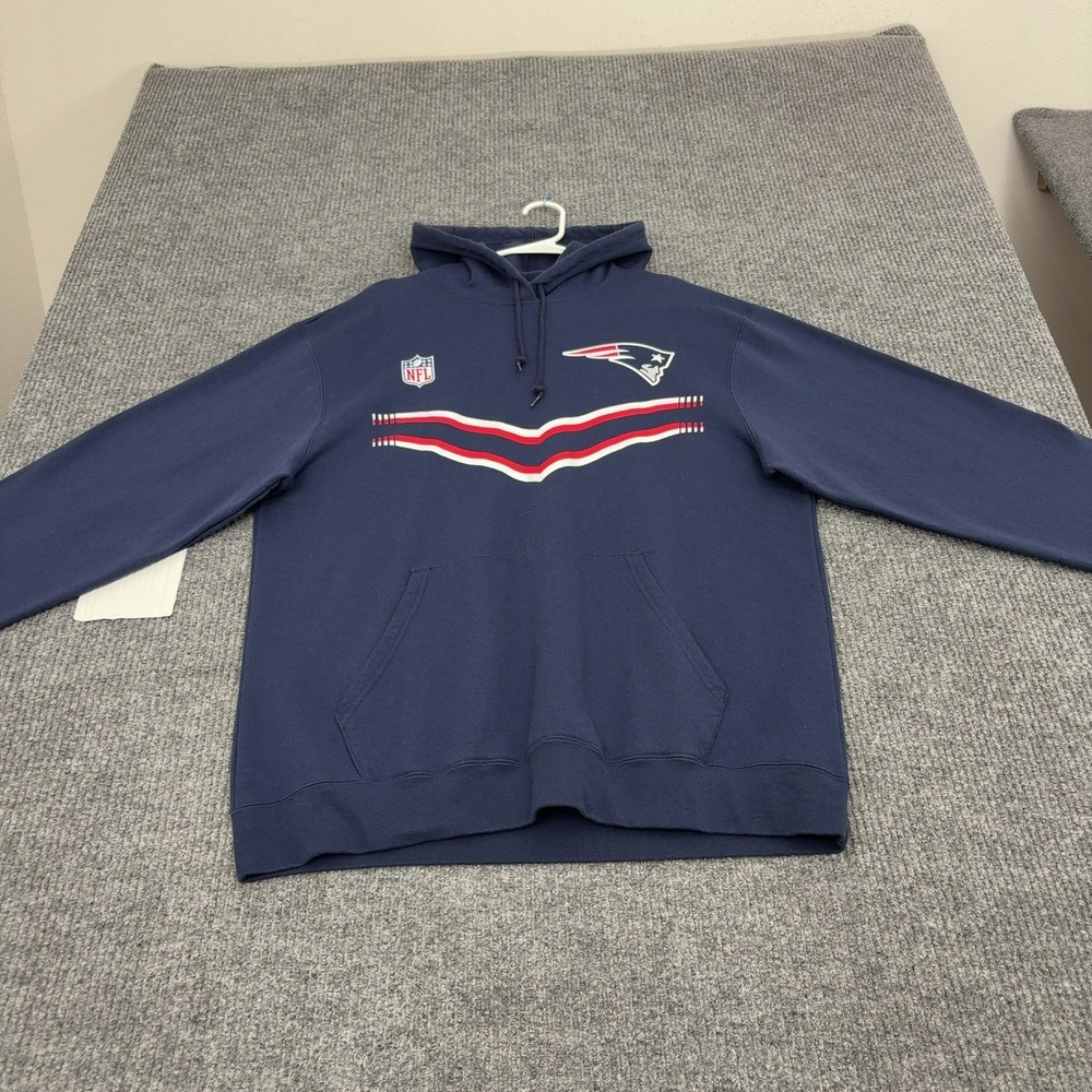 New England Patriots Reebok Hoodie Mens XL Navy Tom Brady 12 Gameday Sportswear